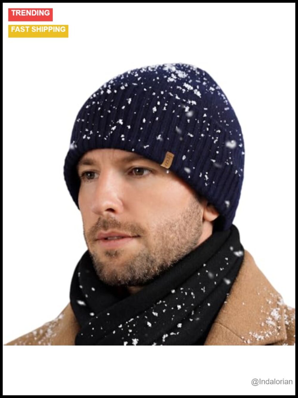 Merino Wool Polartec Fleece Lined Waterproof Beanie Big Head Watch Cap Fisherman